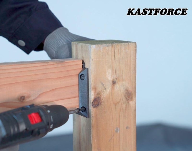 KASTFORCE مجموعة KASTFORCE من 20 قطعة من موصلات درابزين الشرفات مع 160 قطعة من البراغي المقاومة للصدأ لأعمدة الدرابزين الخشبية مقاس 2x4 (1.5x3.5)، موصلات أقواس درابزين الشرفات، متوفرة لزوايا درابزين مختلفة KF4013 - Image 5